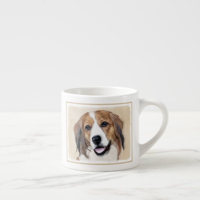 Nederlandse Kooikerhondje Painting - Dog Art Espresso Cup (Right)