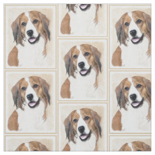 Nederlandse Kooikerhondje Painting - Dog Art Fabric