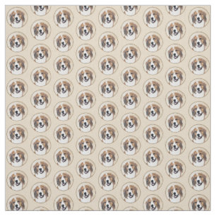 Nederlandse Kooikerhondje Painting - Dog Art Fabric