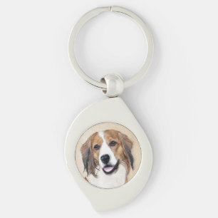 Nederlandse Kooikerhondje Painting - Dog Art Keychain