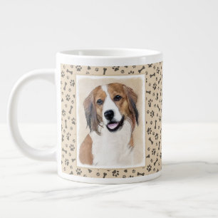 Nederlandse Kooikerhondje Painting - Dog Art Large Coffee Mug