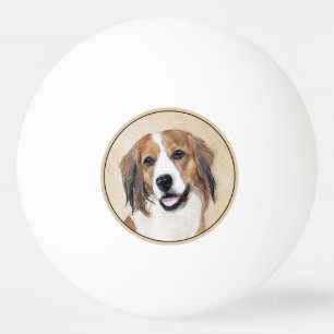 Nederlandse Kooikerhondje Painting - Dog Art Ping Pong Ball
