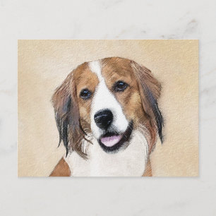 Nederlandse Kooikerhondje Painting - Dog Art Postcard