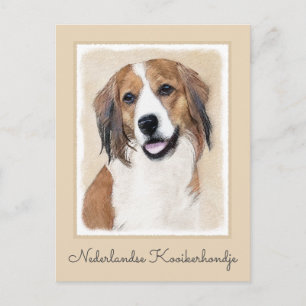 Nederlandse Kooikerhondje Painting - Dog Art Postcard