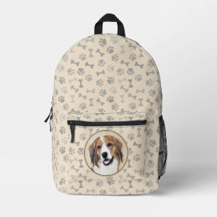 Nederlandse Kooikerhondje Painting - Dog Art Printed Backpack