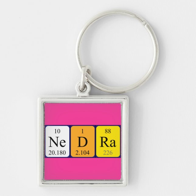 Nedra periodic table name keyring (Front)