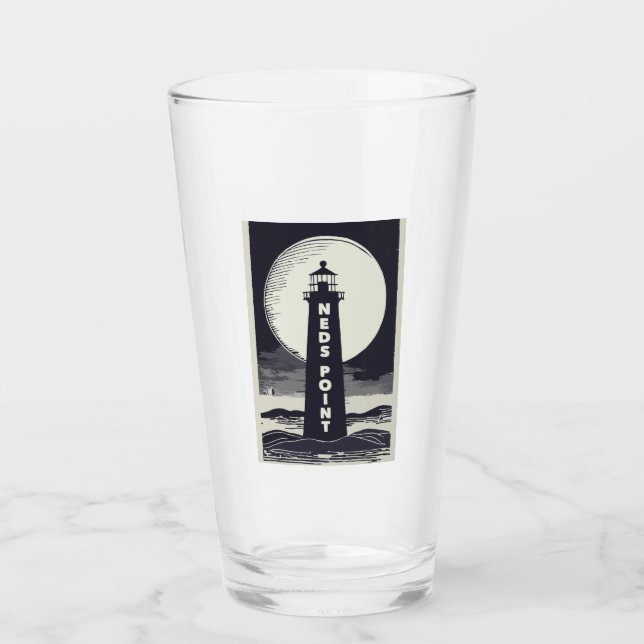 Ned's Point Lighthouse Massachusetts Moon Glass (Front)