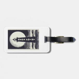 Ned's Point Lighthouse Massachusetts Moon Luggage Tag