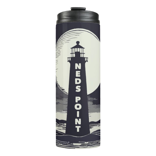 Ned's Point Lighthouse Massachusetts Moon Thermal Tumbler (Front)