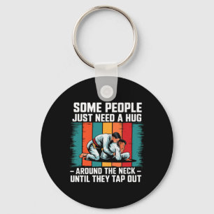 Need A Hug Funny Brazilian Jiu Jitsu Retro Vintage Keychain