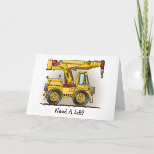 Need A Lift Crane Truck Note Card