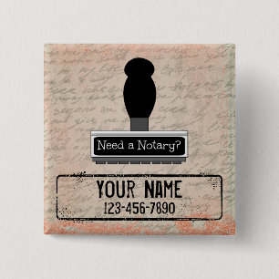 Need a Notary Rubber Stamp Customized Name Phone 2 Inch Square Button