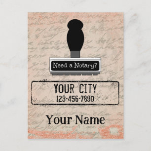 Need a Notary Rubber Stamp Customized Name Phone Postcard