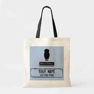 Need a Notary Rubber Stamp Customized Name Phone Tote Bag