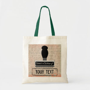 Need a Notary Rubber Stamp Customized Name Phone Tote Bag