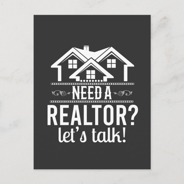 Need a Realtor? Let's Talk Real Estate Agent Card (Front)