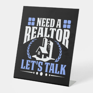 Need a Realtor? Let's Talk Real Estate Agent Sale Pedestal Sign
