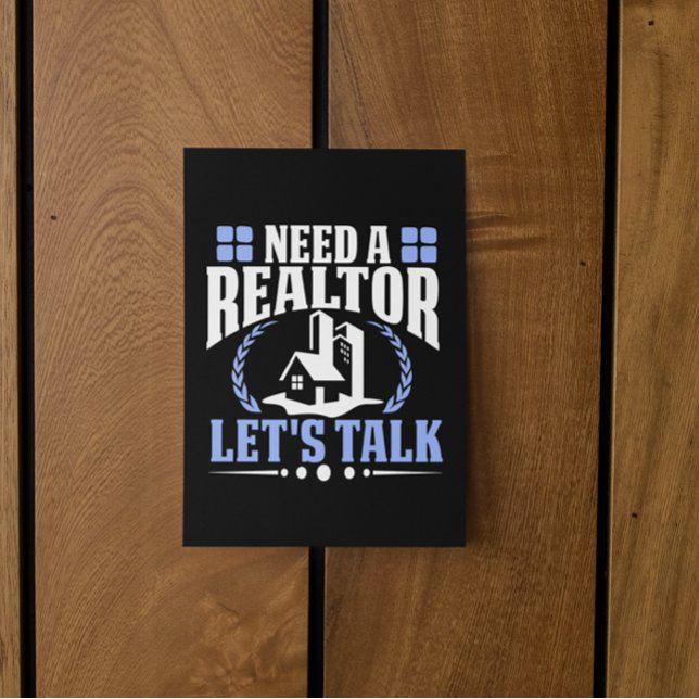 Need a Realtor? Let's Talk Real Estate Agent Sale Postcard (realtor marketing postcard)