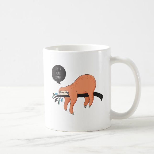 Need Coffee Cute Sloth Mug (Right)