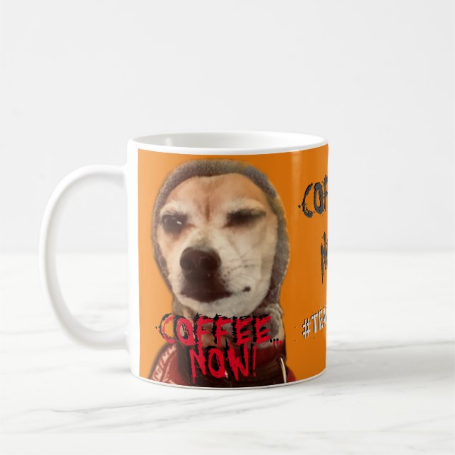 Need COFFEE NOW! Carlos B. Dog Coffee Mug (Left)