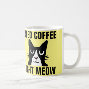 NEED COFFEE RIGHT MEOW, Panda Kitty coffee mugs