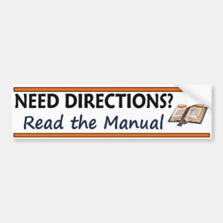 Need Directions? Read the Manual Funny Bible Bumper Sticker