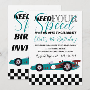 Need for Speed Birthday Race Car Party Invitation