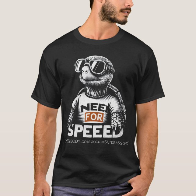 Need for Speed Tortoise – Funny Lazy Racer T-Shirt (Front)