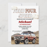 Need Four Speed 4x4 Red Truck 4th Birthday Party