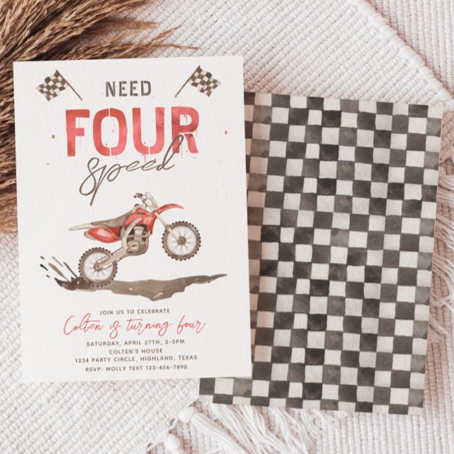 Need FOUR Speed Birthday Invitation | 4th (Creator Uploaded)