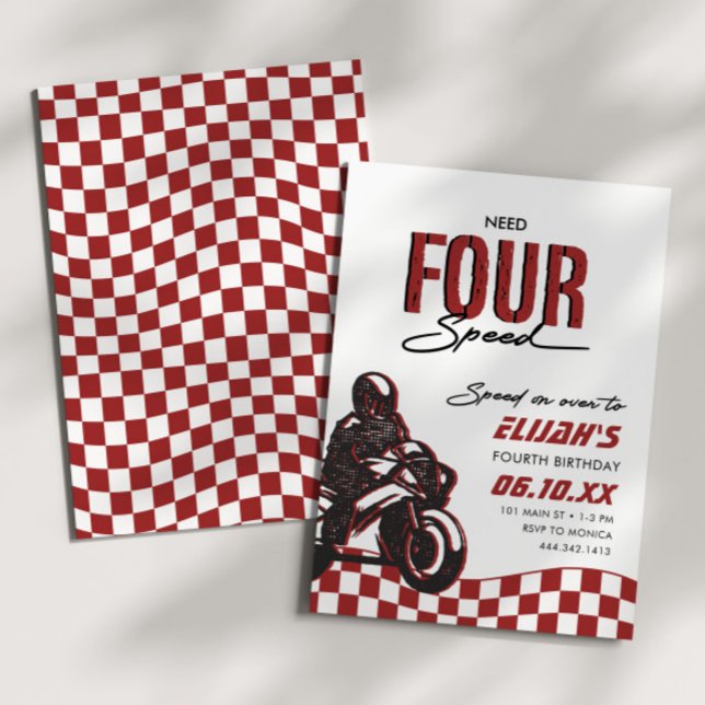 Need Four Speed Boys Fourth Dirt Bike Birthday Invitation (Creator Uploaded)