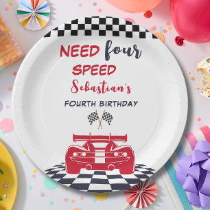 Need four speed fourth kids birthday paper plate