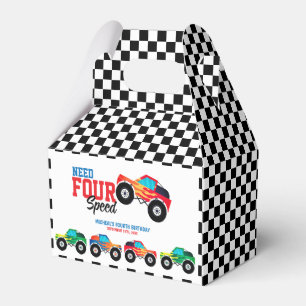 Need Four Speed Monster Truck Birthday Favor Box