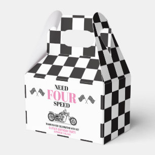Need Four Speed Pink Heavy Bike Fourth Birthday  Favor Box