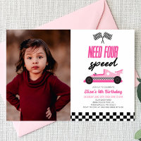 Need Four Speed Pink Race Car 4th Birthday Party