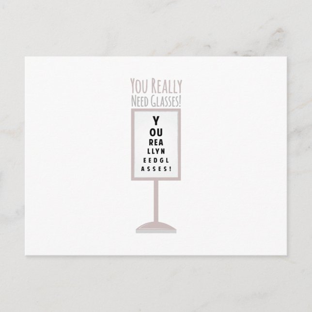Need Glasses Postcard (Front)