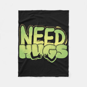 Need Hugs – Cute Comfort Design For D Days Fleece Blanket