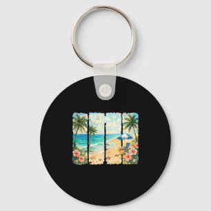 Need is jesus and the beach summer christian women keychain
