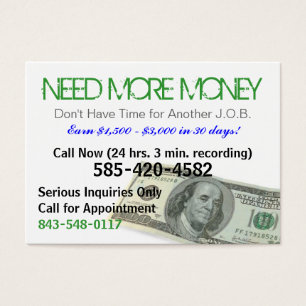 Need More Money Sizzle Card