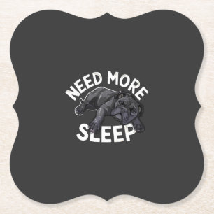 Need More Sleep Bulldog Humour for Dog Lovers Paper Coaster