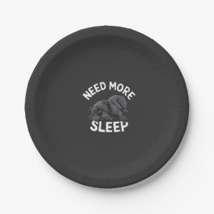 Need More Sleep Bulldog Humour for Lazy Days Paper Plate