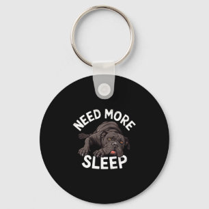 Need More Sleep Bulldog Illustration for Dog Keychain