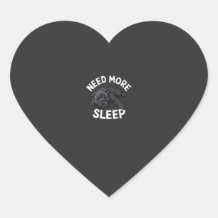 Need More Sleep Bulldog Illustration Relaxation Heart Sticker