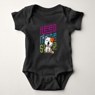 Need more Sleep Funny Cat cute yawn expression Baby Bodysuit