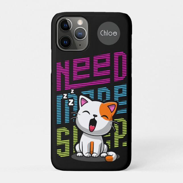 Need more Sleep | Funny Cat cute yawn expression Case-Mate iPhone Case (Back)