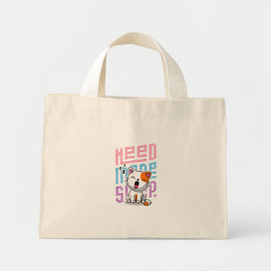Need more Sleep   Funny Cat cute yawn expression Mini Tote Bag