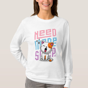 Need more Sleep Funny Cat cute yawn expression T-Shirt