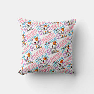 Need more Sleep Funny Cat cute yawn expression Throw Pillow