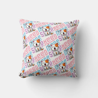 Need more Sleep | Funny Cat cute yawn expression Throw Pillow