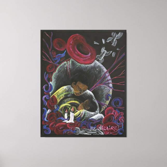 Need Not Suffer Alone - Sickle Cell Pain Awareness Canvas Print (Front)